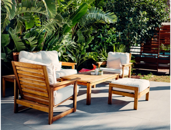 wooden elegance by the pool 