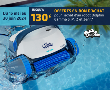 Jusqu'à 130 euros en bon d'achat pour l'achat d'un robot de piscine