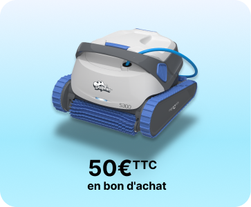 Un bon d'achat de 50€ offert pour l'achat d'un robot de piscine Dolphin sur les modèles S300 S300i Z2C Z3i